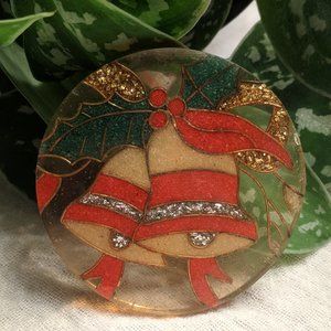 Vintage Resin Christmas Brooch